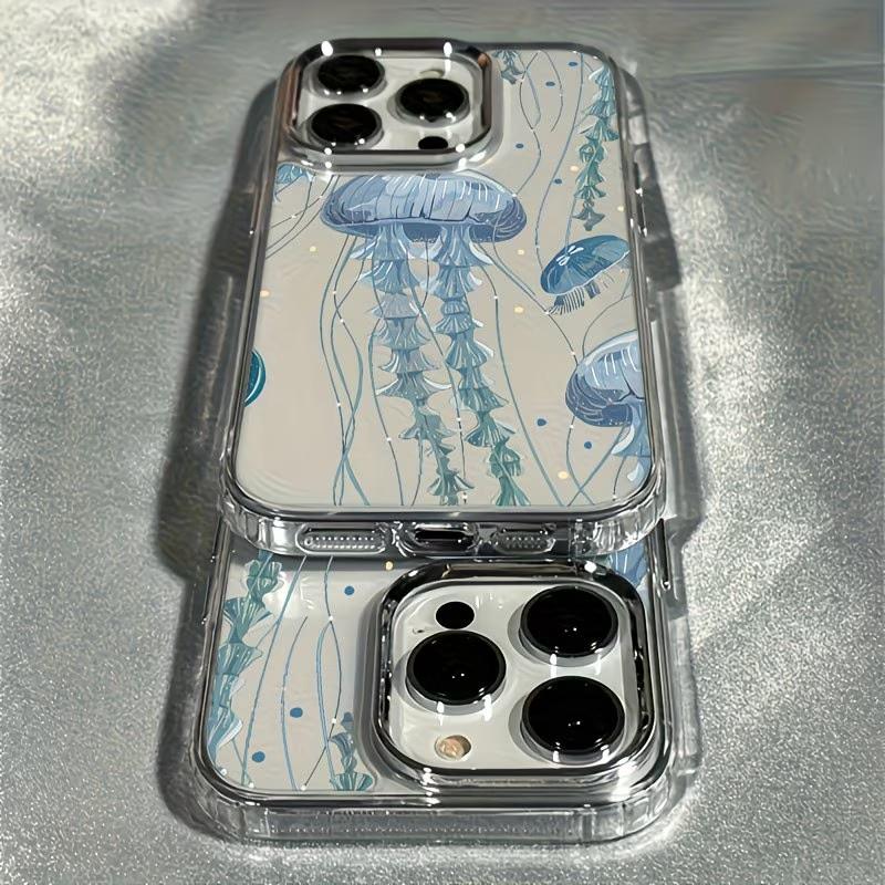 Transparent Jellyfish Pattern Phone Case for Samsung Galaxy S26 S25 S24 S23 S22 FE Plus Ultra 5G S26 Plus Clear Shockproof Cover