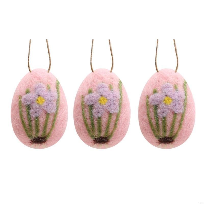 Zestaw 3 filcowych piankowych podstawek pod jajka na festiwal, dekoracja domu, wiszący ornament 6XDE