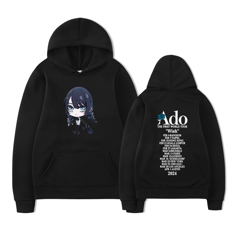 Ado Wish Merch The First World Tour Japan Singer Crewne Men Hoodie Vintage Unisex Pullover Graphic Hoody Tops Clothing