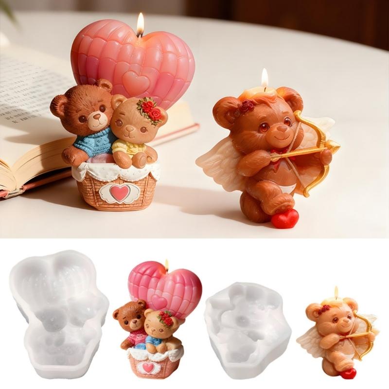 Detailed Balloon Bear Silicone Mould with Carving for Candle and Soap Making Enhances Artistic Value