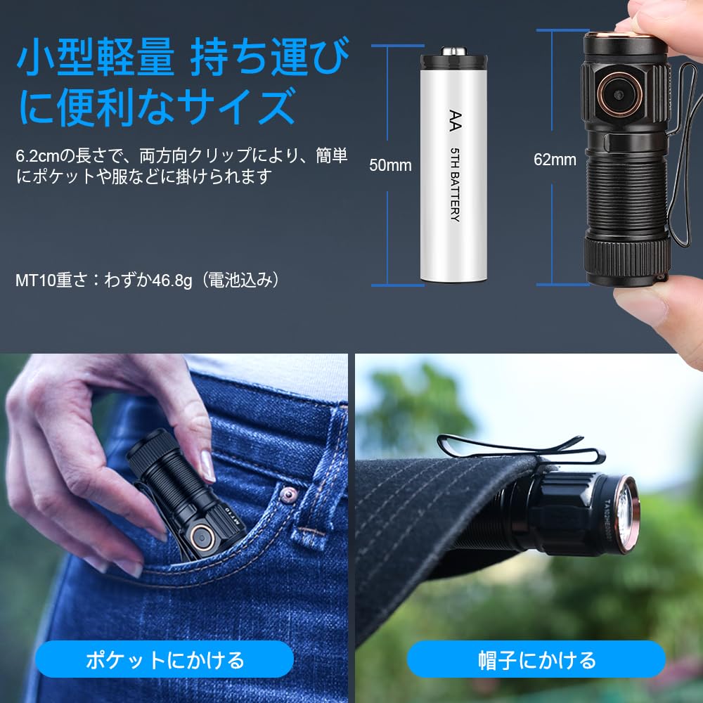 TrustFire Handheld Powerful 1000 LED 5 Magnetic Pocket Bright IPX8 Power Disaster Military Night Outdoor Earthquake Preparedness Flashlight,