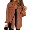 Women's Fashion Denim Shirt Jacket Milled Hem Button Casual Long Sleeve Jacket