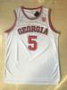 Edwards 5 Vintage Red & White Jersey | Embroidered Hip Hop Basketball Tank | Training & Casual Wear