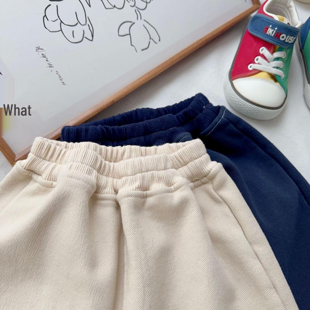 Japanese Style Autumn Children's Woven Pants for Boys and Girls