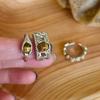 Vintage Ladd Tiger's Eye Open Ring Adjustment Women's Niche Design Index Finger Advanced Heavy Industry Oval Personality Ring
