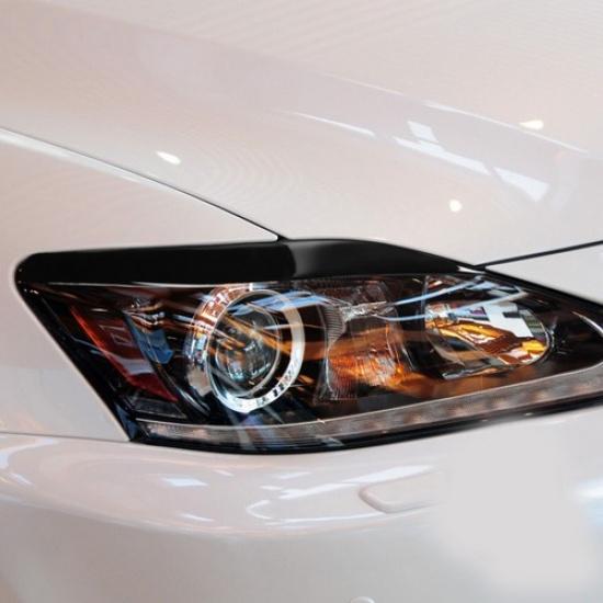 For Lexus IS250/300 06-12 Glossy Piano Black Headlight Eyelid Eyebrow Trim Decal