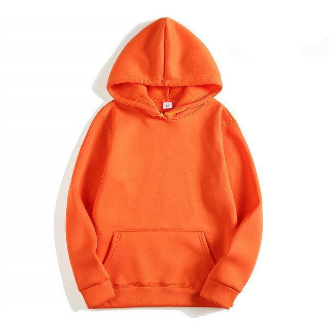 Mingxin мужская спортивная толстовка с капюшоном больших размеров на осень/зиму: Модный длинный рукав для бега и активного отдыха. S оранжевый