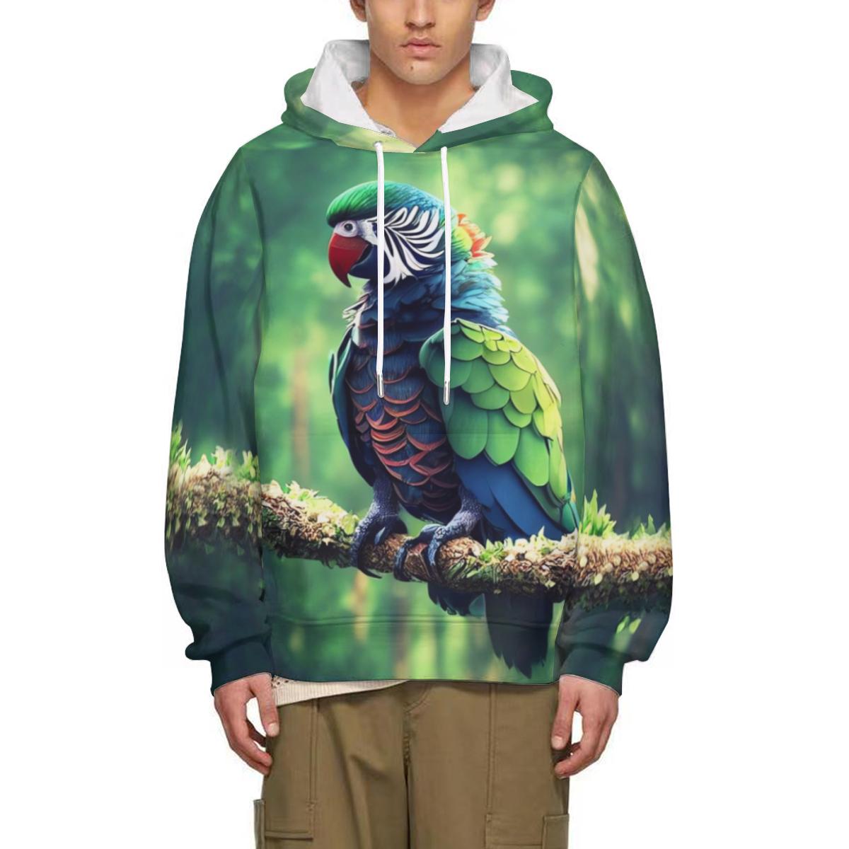 New Fashion Parrot Hoodies Personality Animal Print 3d Hoodie Casual Couple Pullover Sweatshirts S