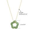 Hollow Carved Flower Shaped Pendant Necklace Natural Jade Necklace Dainty Choker