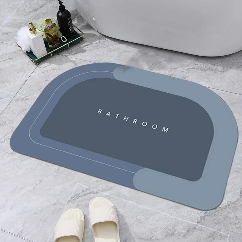 Super Absorbent Bath Mat Rubber Bathroom Rug Non-slip Entrance Doormat Nappa Skin Floor Mats Toilet Carpet Kitchen Area Rugs