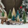 8pcs Artificial Mini Wooden Christmas Tree Christmas Decoration Small Sisal Christmas Tree Tabletop Ornaments Xmas 2025 Gifts