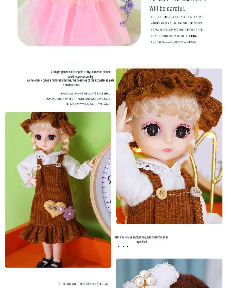 BJD 30cm Doll Set - Little Girl's Toy for Kindergarten Training & Birthday Gift