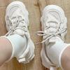 Campus dad shoes double mesh breathable and non-smelly feet high-value muffin bottom non-slip little white shoes spring and summer new women's shoes