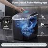 Self-cleaning ice maker, 9 ice cubes in 6-13 min, basket, scoop, 22.2 x 29.4 x 29 cm, black