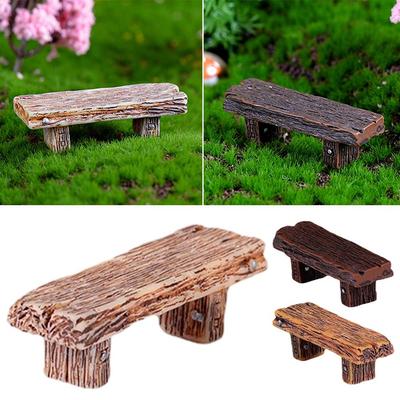 Home Decor Figurine Dolls Mini Wooden Chair Fairy Garden Romantic Park Bench Chair Miniatures Couple Succulents Bonsai Ornaments