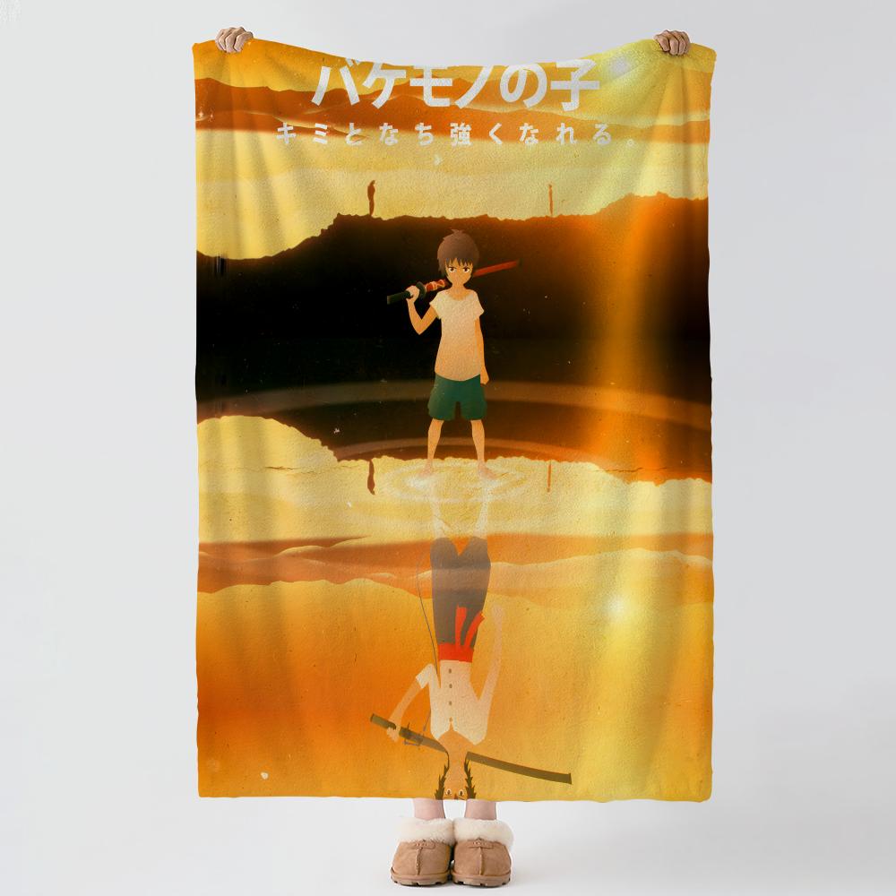 anime T-The Boy and the Beast-T Throw Thick Comfort Flannel Quilt, Multi-scene Use Indoor Outdoor Daily Nap