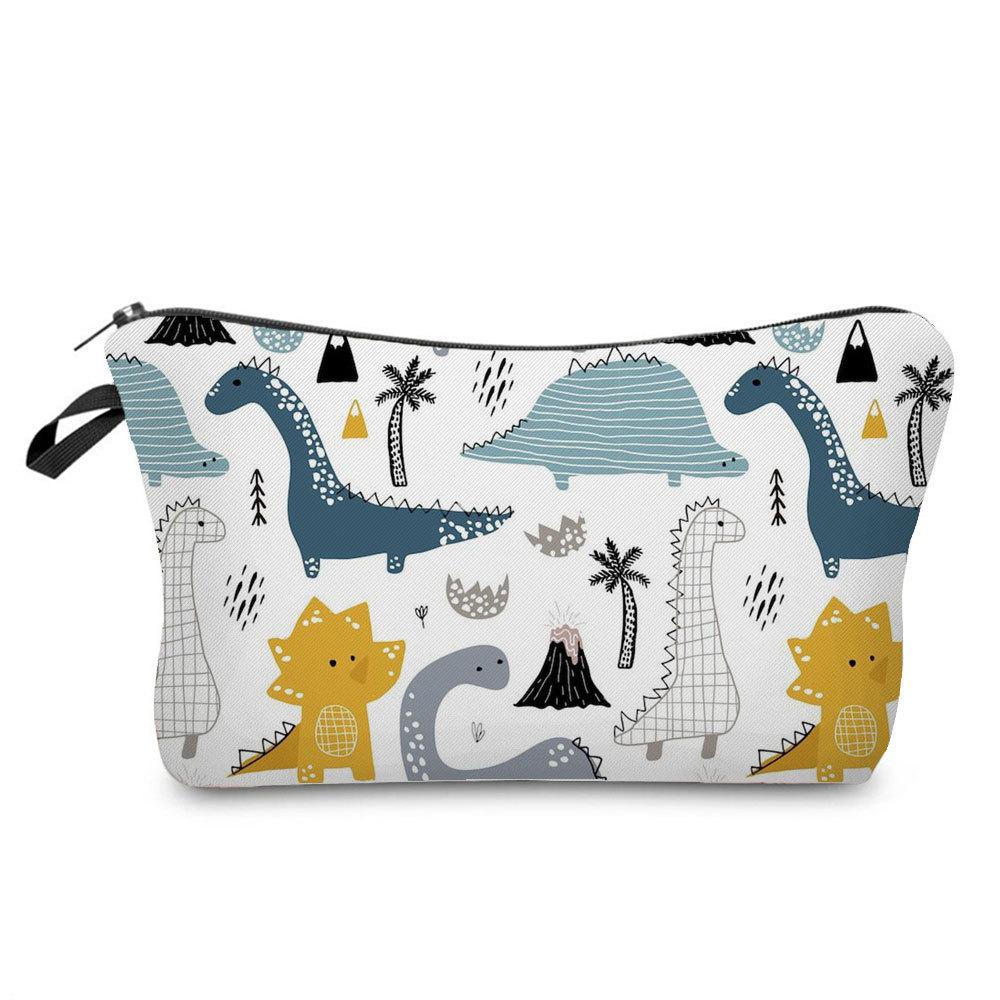 Women Dinosaur Print Cosmetic Bag Toiletries Organize Travel Storage Case