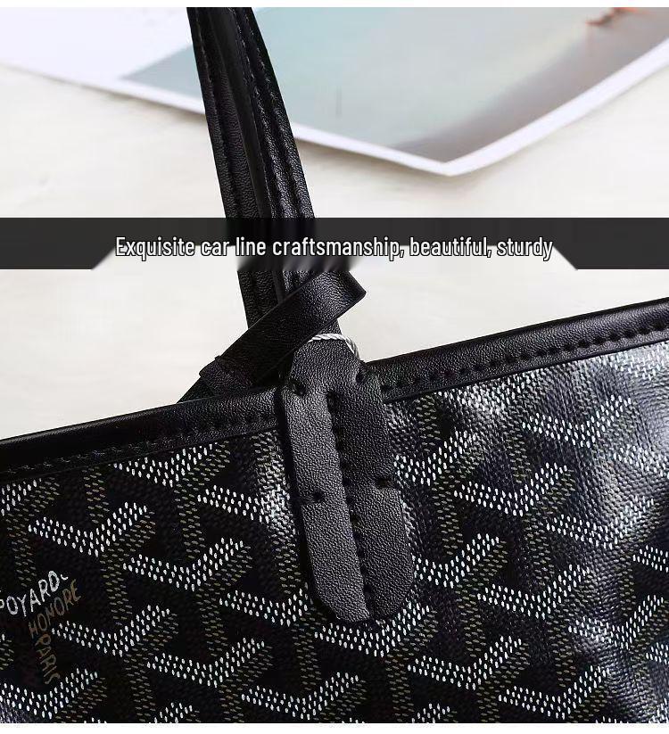 Goya Hahnentritt Tragetasche: Große europäische und amerikanische Y-Print-Handtasche zum Einkaufen und für Mutter-Kind-Gebrauch