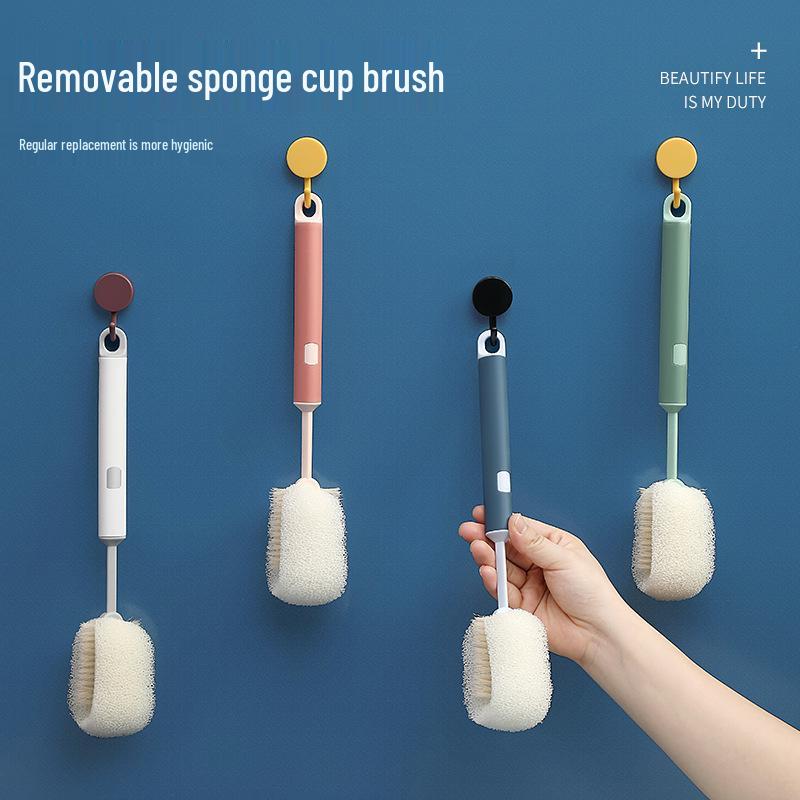 Detachable Long Handle Cup & Bottle Cleaning Brush with PP Sponge