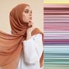 Premium Chiffon Hijabs Scarf Plain Bubble Shawl For Women Muslim Islamic Turban Headscarf Voile Hijab Chiffon Shawl