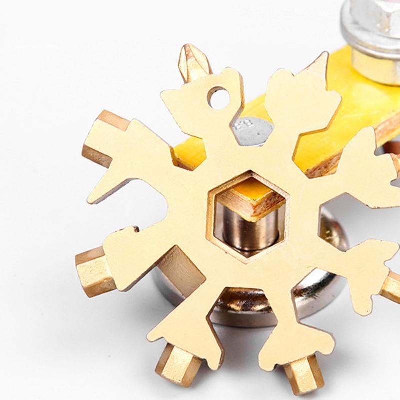Snowflake Multitool Snow Multitool Screwdriver Bike Tool Keychain Bag Hex Wrench Key Bottle Opener Maintenance