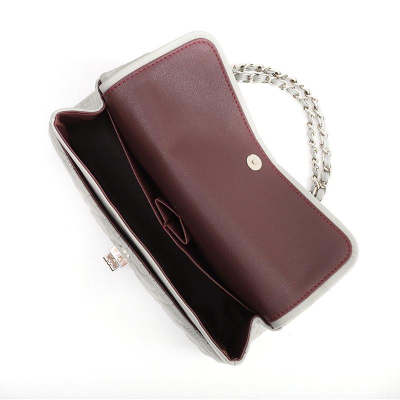 2025 Lambskin Camellia Diamond Quilted Coco Style Women's Crossbody Chain Bag