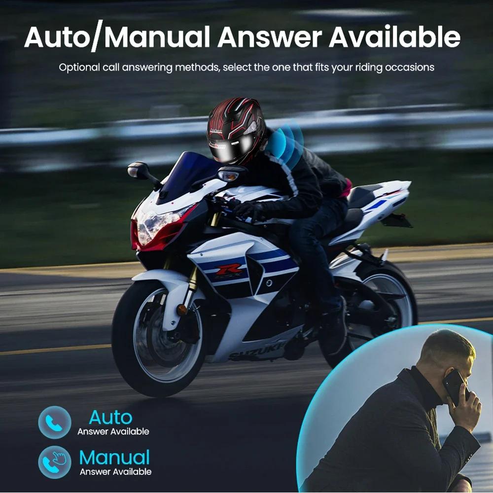 X-11 Motorcycle Helmet Bluetooth Headset with Siri Voice Assistant, 50H Battery Life, IPX6 Waterproof, CVC Noise Reduction, Dual Mic Kit for Full/Half