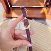 Niche Light Luxury Belt Women's Watch Retro Feeling Small Square Women's Watch Medium Antique Angora Red