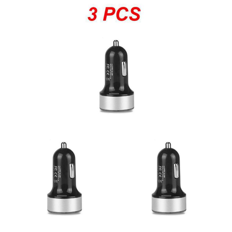 2~5PCS Auto Vehicle Car Dual USB Car Charger QC 3.0 Fast Charging Adapter Cigarette Lighter LED Voltmeter For All Mobile Phone