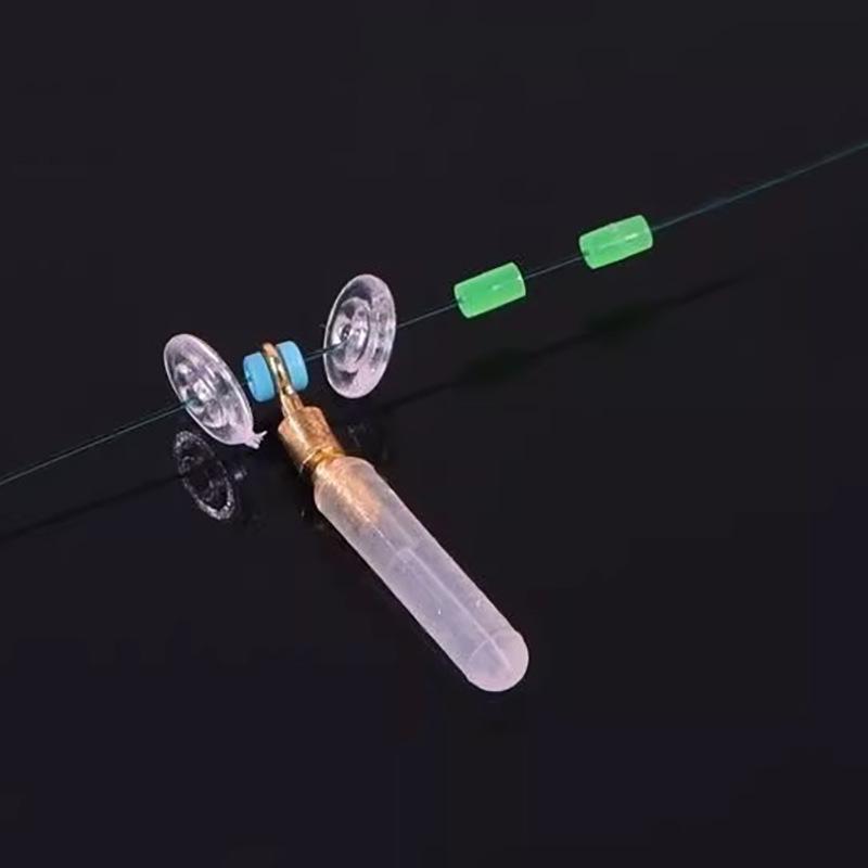 Ice Fishing Line Set: 20m Finished Line with Large Reel, Lure Float, and Sliding Rock Rig for Winter Fishing. No Reeling Needed.