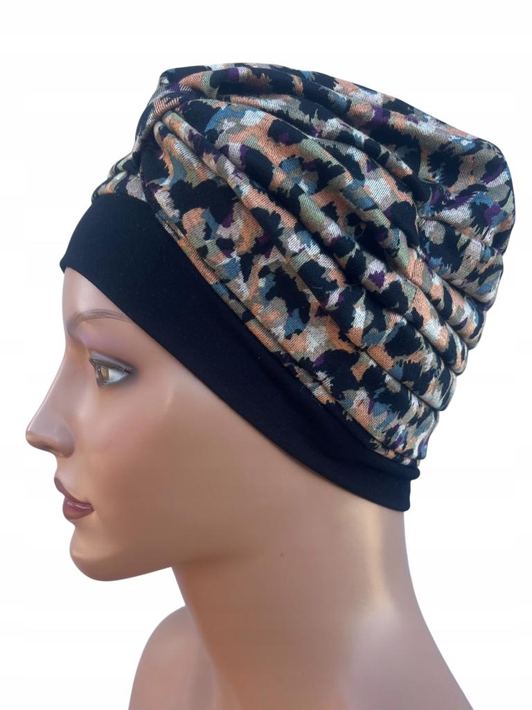 Turban Damski Ela 501 Czapka Ocieplana Sweterkowa Mięciutka Drapowana
