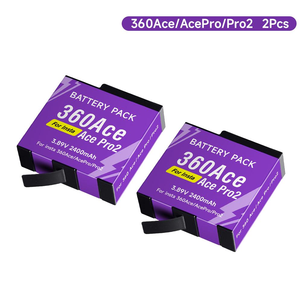 2400mAh High Capacity For Insta360 Ace Pro Ace Battery+3-Slot LED Fast Charger For Insta 360 Ace Pro 2 Action Camera Accessories