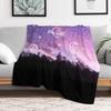 Aesthetic Tumblr Sunset Galaxy Doodle Throw Blanket Color Fast Cozy Throw Blanket