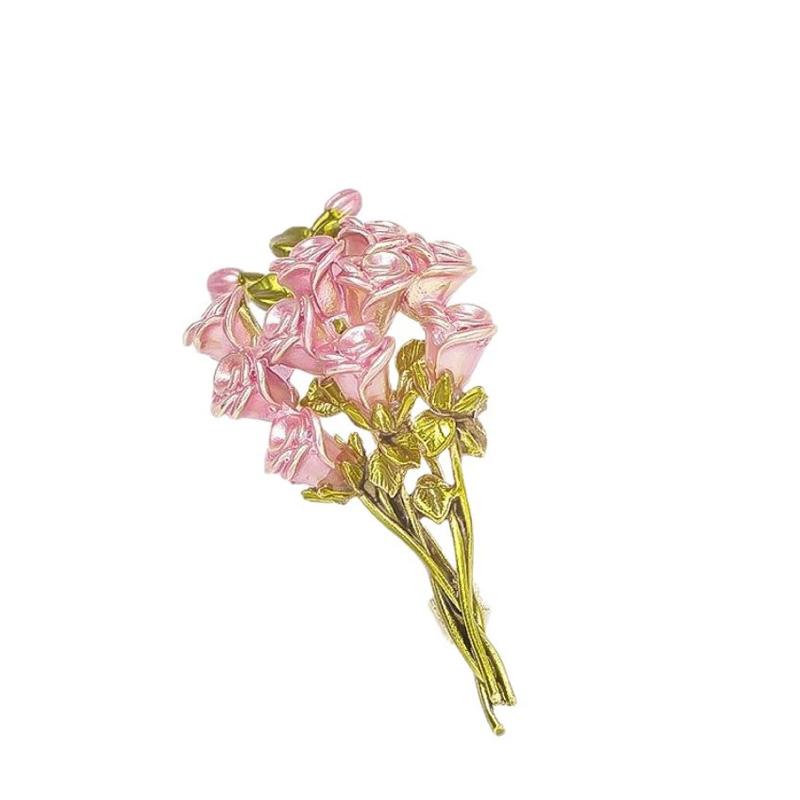 

1PC Beautiful Bouquet Gifts Flower Brooches For Women Pink Rose Vintage Brooch Pin жёлтый/розовый