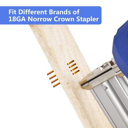 SimCos 18 Gauge 1/4" Narrow Crown Staples (1", 3/4", 1/2"), Zinc Plated, 1200 Count, Assorted Project Pack for Air or Electric Staplers