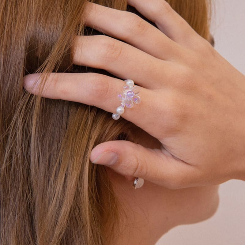 GETMEBLING Ocean Ice Flower Ring