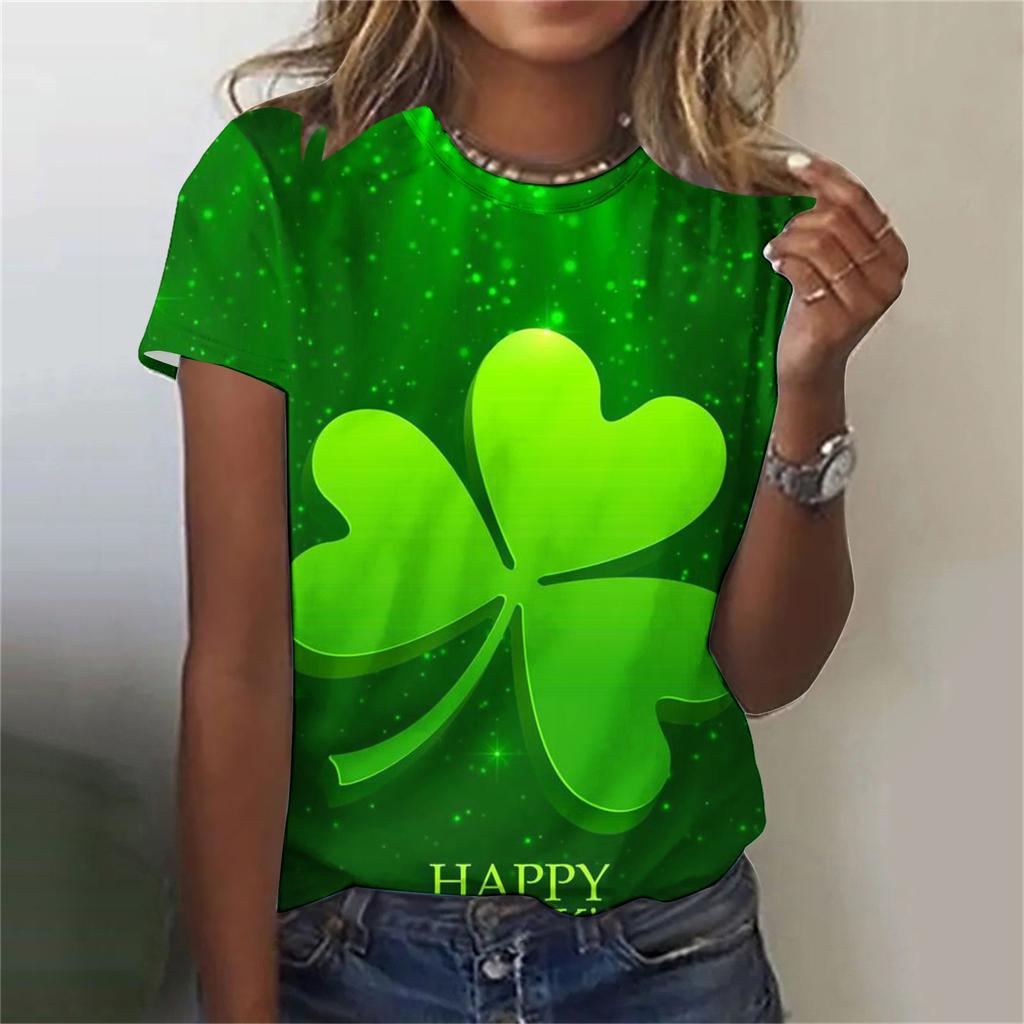 Women's T-shirt 3D Pattern Printed Casual Short Sleeved O-Neck Top Fashionable Street Women's Clothing