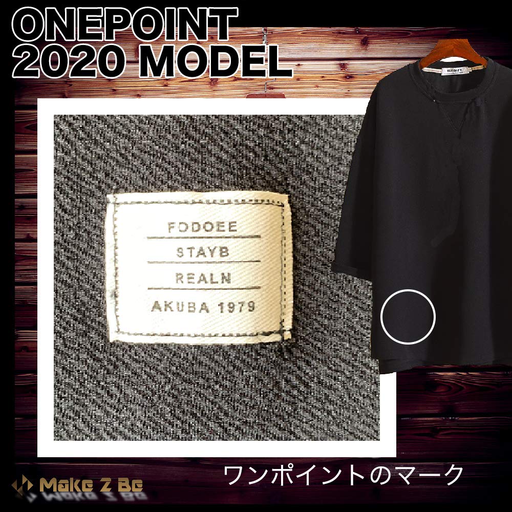 2 big drop shoulder MF91 [Make Be] Loose, wide, silhouette, T-shirt, men's, 3/4 sleeve, summer, (01.Black_M)