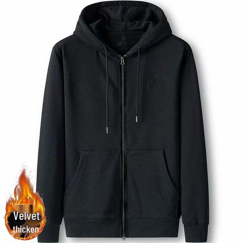 Men's Casual Korean Style Zipper Hoodie - Autumn/Winter Loose Fit Cardigan