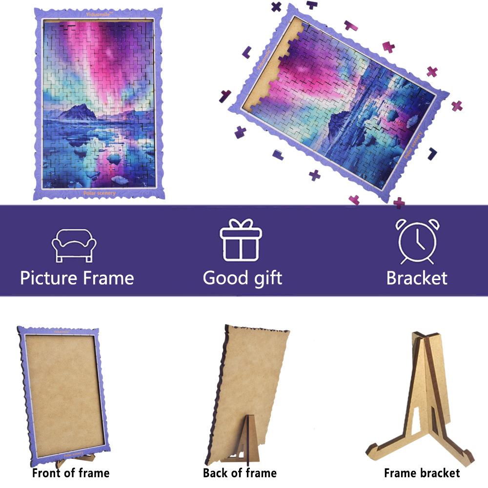 Polar scenery educational toys, wooden puzzles, suitable for family gatherings, casual educational toys