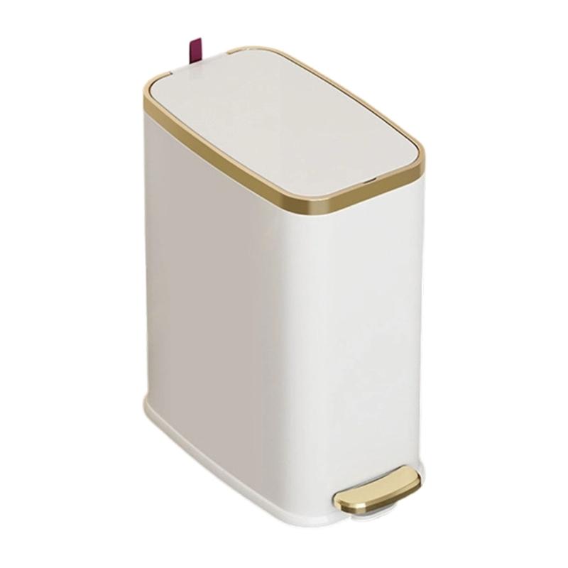 Easy Clean Trash Can Food Grade Stainless Steel Including Quiet Close Lid and Foot Pedal Operations