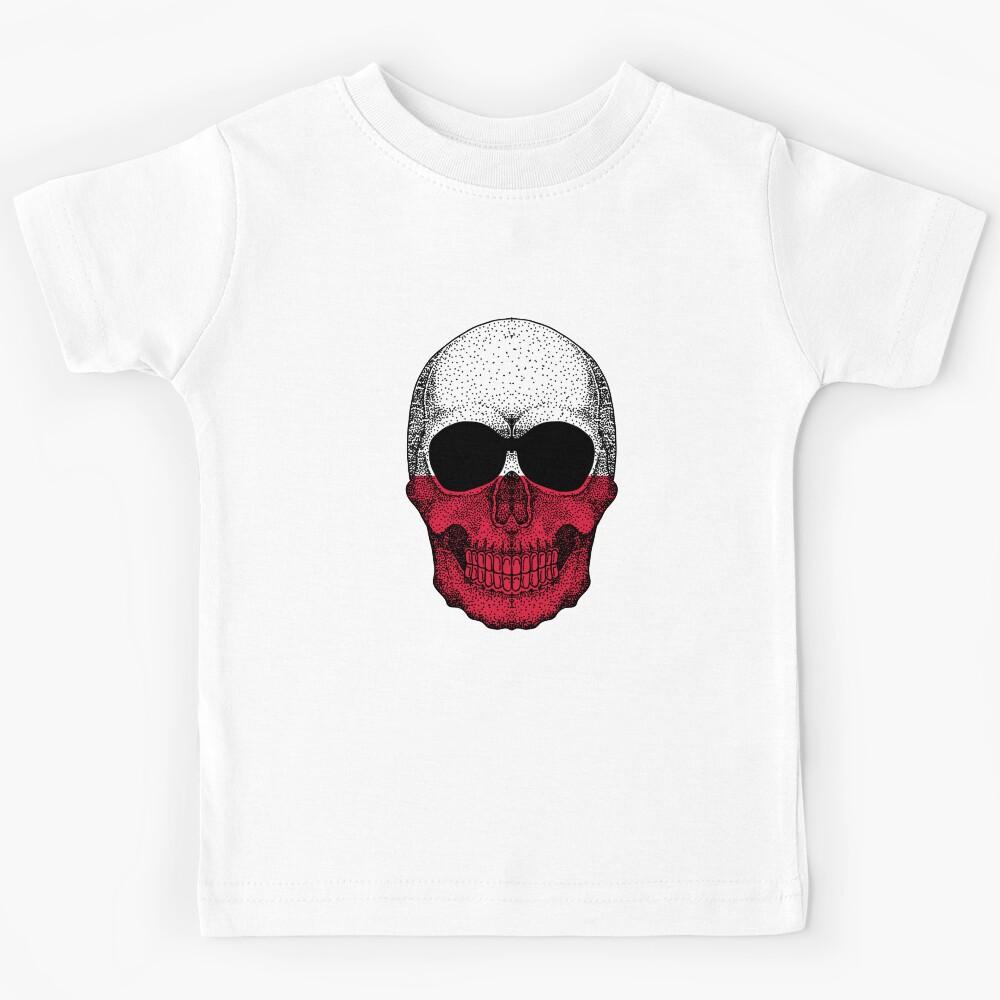 Skull Poland Flag Kids T-Shirt 110