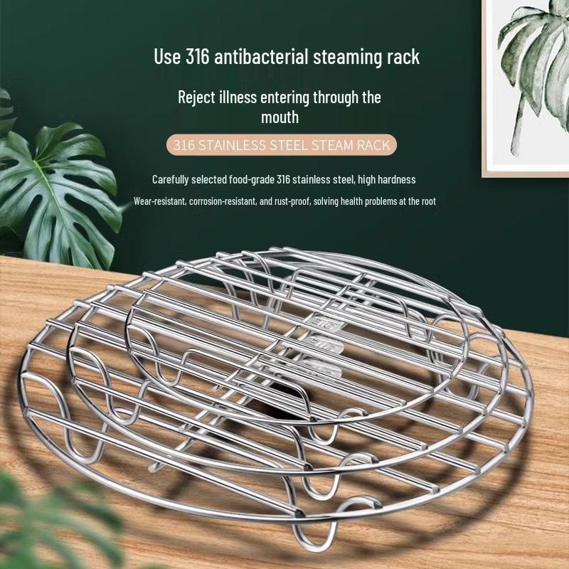 316 Stainless Steel Short-Leg Steaming Rack for Pressure Cookers - Ideal for Rice, Eggs, and Vegetables