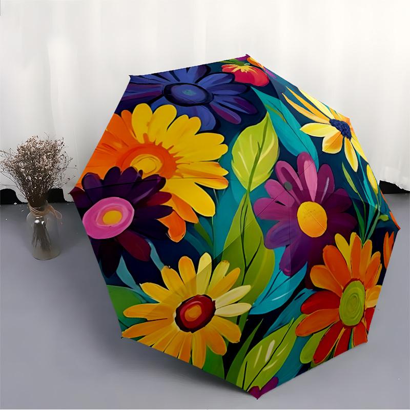1pc Floral Pattern Automatic Open/close Folding Umbrella, Compact Portable Travel Umbrella, Cute Umbrella, Durable Construction yy260328035