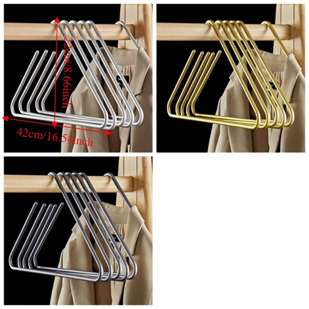5PCS Non Slip Triangle Coat Hangers Sturdy Rust-Proof Wardrobe Hanger Metal Space-Saving Drying Rack Trouser Storage