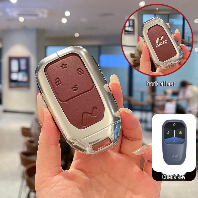 Compatible with Leto L60 and 2025 NIO Leto L90 metal leather car key covers.