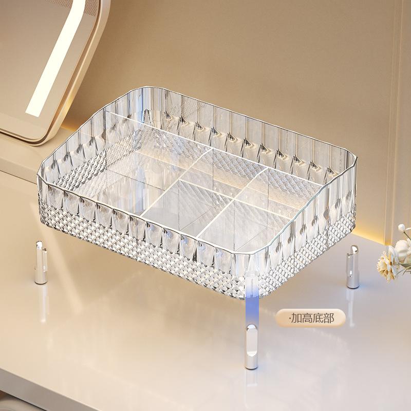 

Роскошный органайзер для макияжа, органайзер для столешницы туалетного столика, элегантный держатель для макияжа и косметики, хранение средств по уходу за кожей (чистый)