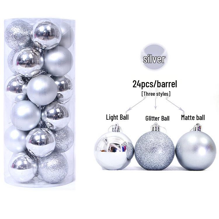 Creative 24-Piece Christmas Ball Ornament Set - Matte Pink Plastic Decorations for Holiday Gifts
