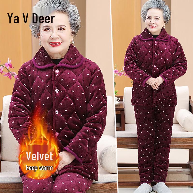 

Женский зимний фланелевый пижамный комплект с подкладкой Yalu XL