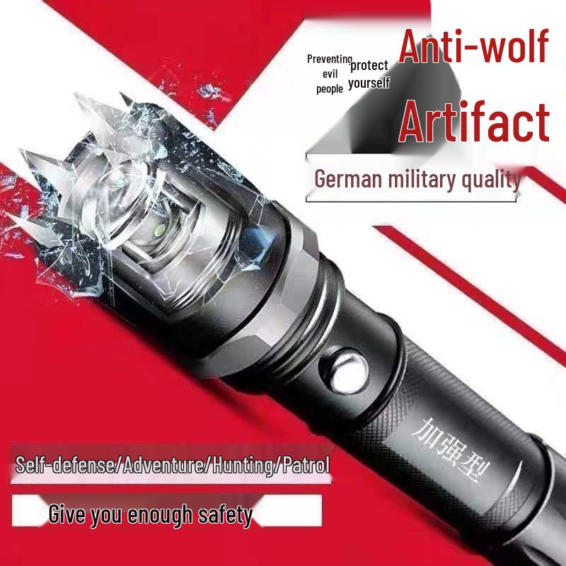 High-Voltage Self-Defense Flashlight: Anti-Wolf, Explosion-Proof, High-Power Alarm